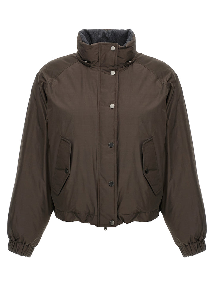 Brunello Cucinelli Cropped Down Jacket Puffer Jackets - Brown | 19292eeed019dd41c02cc7ef008f14ba92c42278