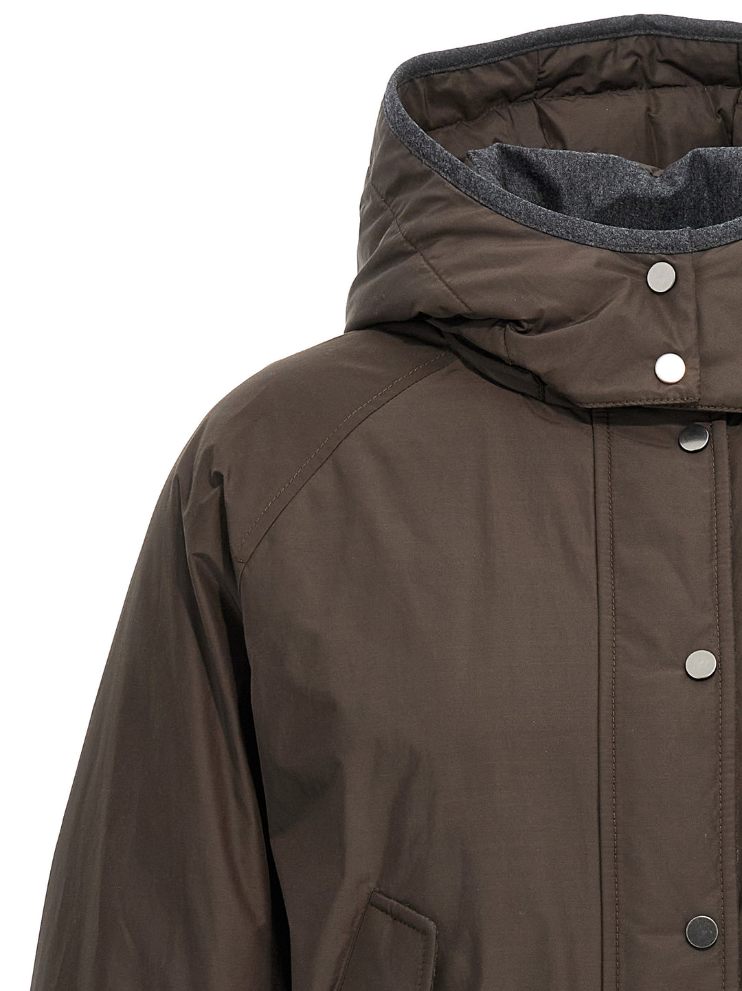 Brunello Cucinelli Cropped Down Jacket Puffer Jackets - Brown | bba46d90d416d80af24c1327b9b100e7c1fe9fe7