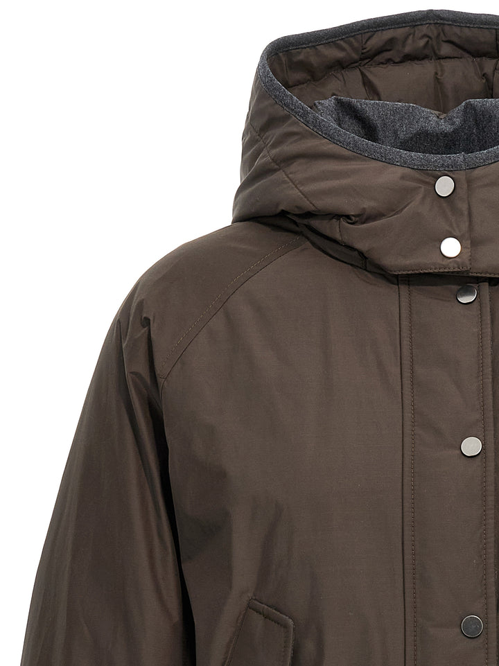 Brunello Cucinelli Cropped Down Jacket Puffer Jackets - Brown | bba46d90d416d80af24c1327b9b100e7c1fe9fe7