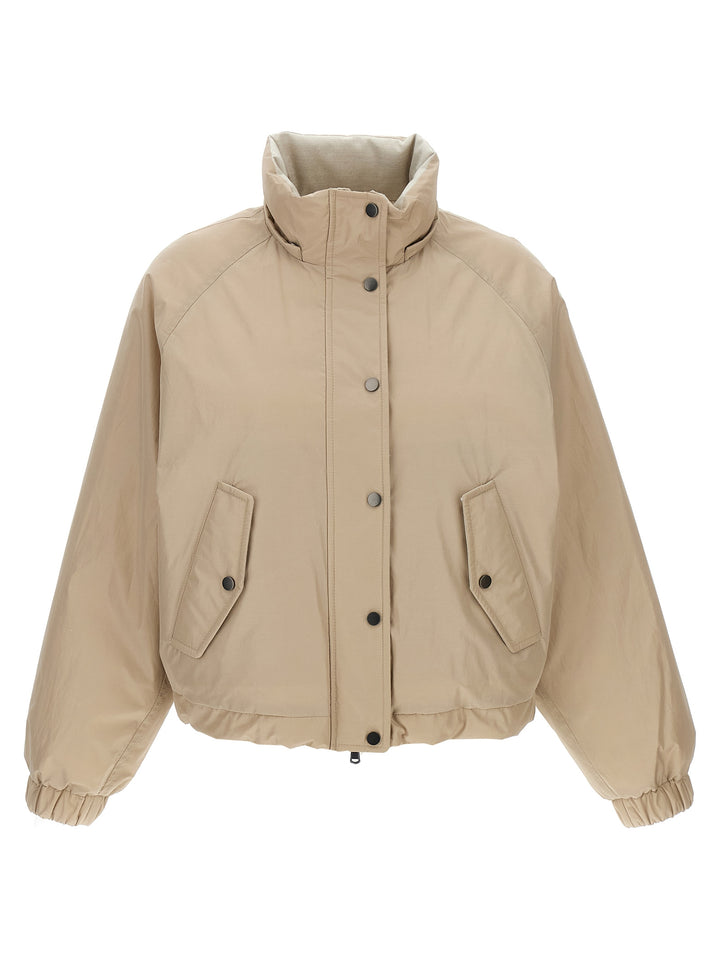 Brunello Cucinelli Cropped Down Jacket Puffer Jackets - Beige | 33ba983cdfd2df82df2bef983008fe95b44c07a6