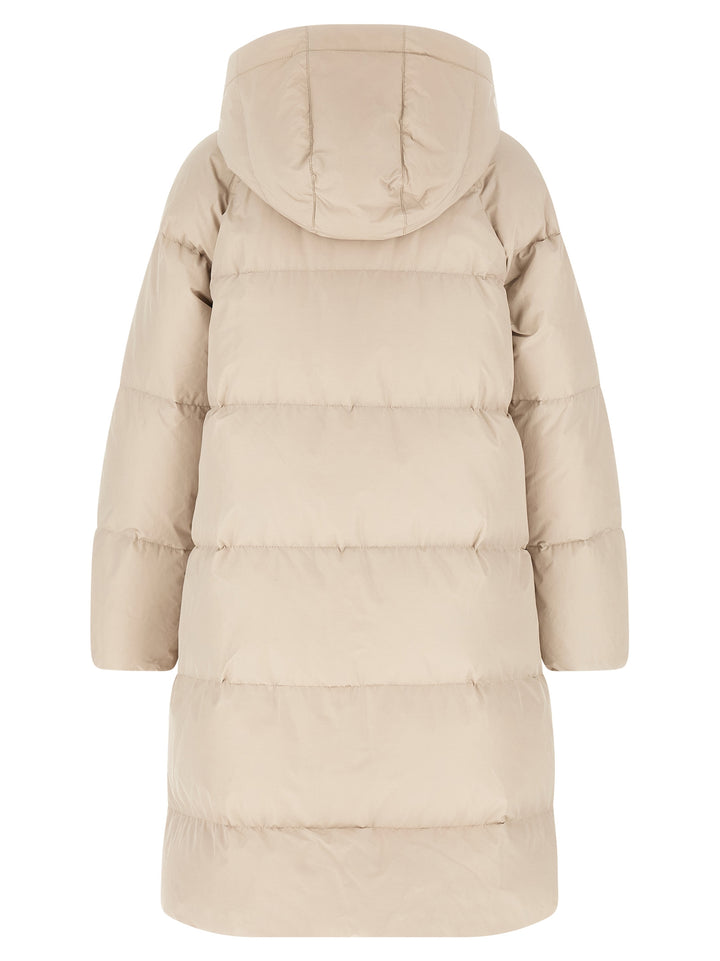 Brunello Cucinelli Shiny Zipper Pull Puffer Jackets - Beige | 380e53e9ef396b0c7e68f6f8cd4bd788a8456eea