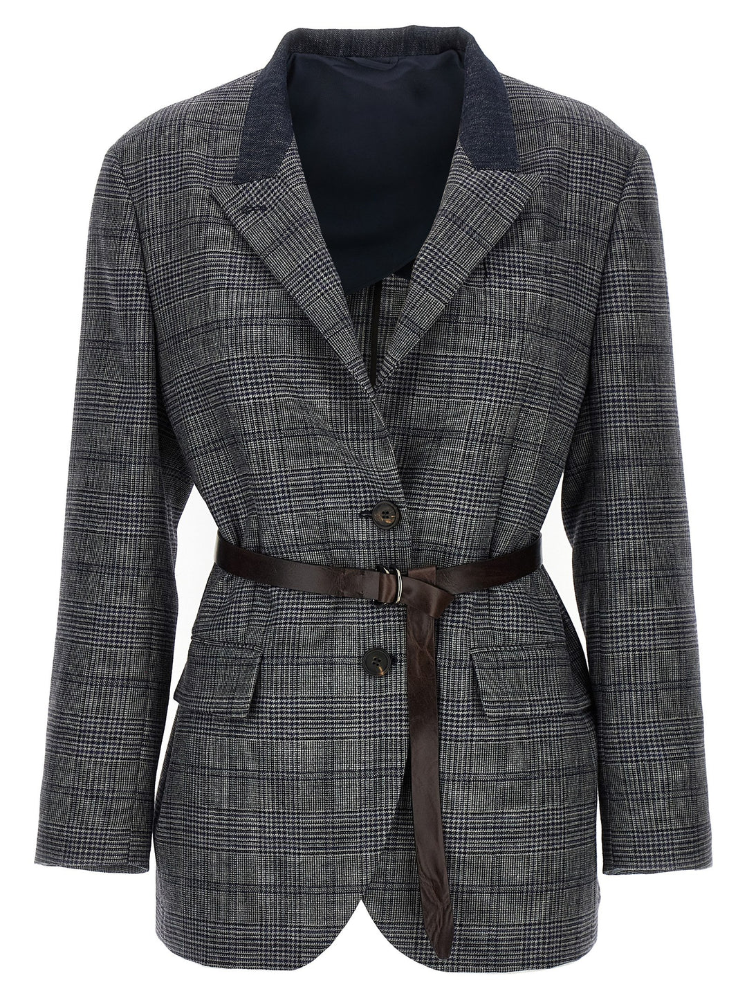 Brunello Cucinelli Monile Houndstooth Blazer BlazerS - Gray | f5c937b766dda9d70b53105b2cc817646841819f