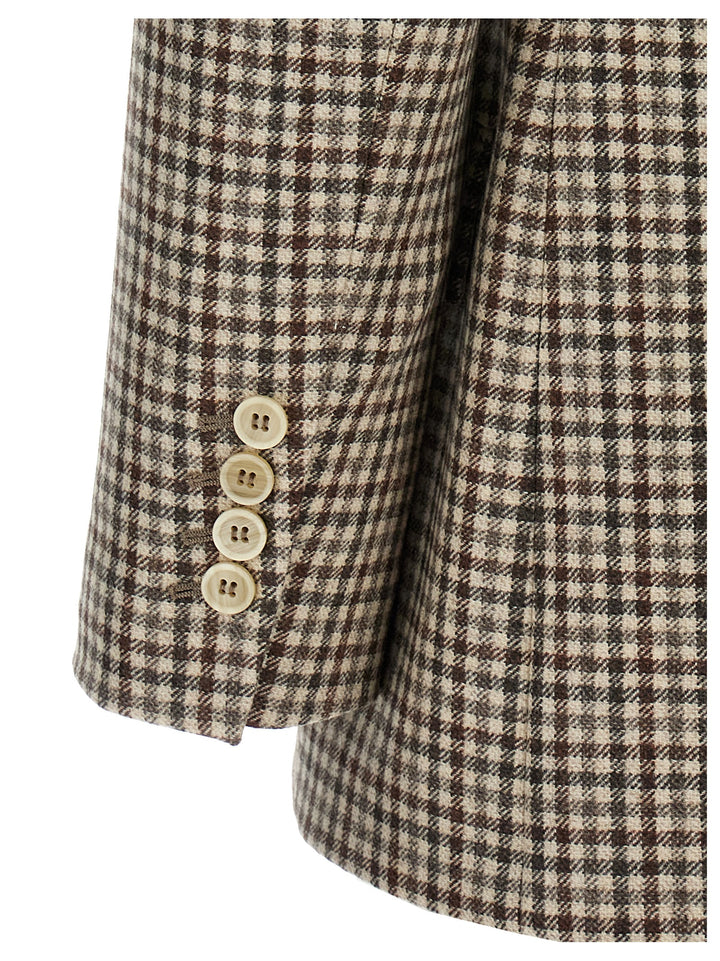 Brunello Cucinelli Blazer Check Monile BlazerS - Beige | 29583153fbdade228296a647cce08d0fde5cecf7