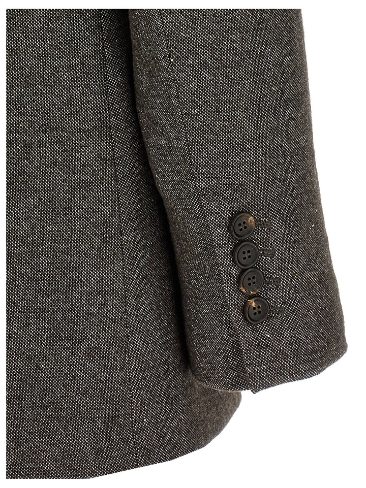 Brunello Cucinelli Blazer Tweed Monile BlazerS - Brown | 7da7ae4000df9c47492be76685eb84cd70dc62f6
