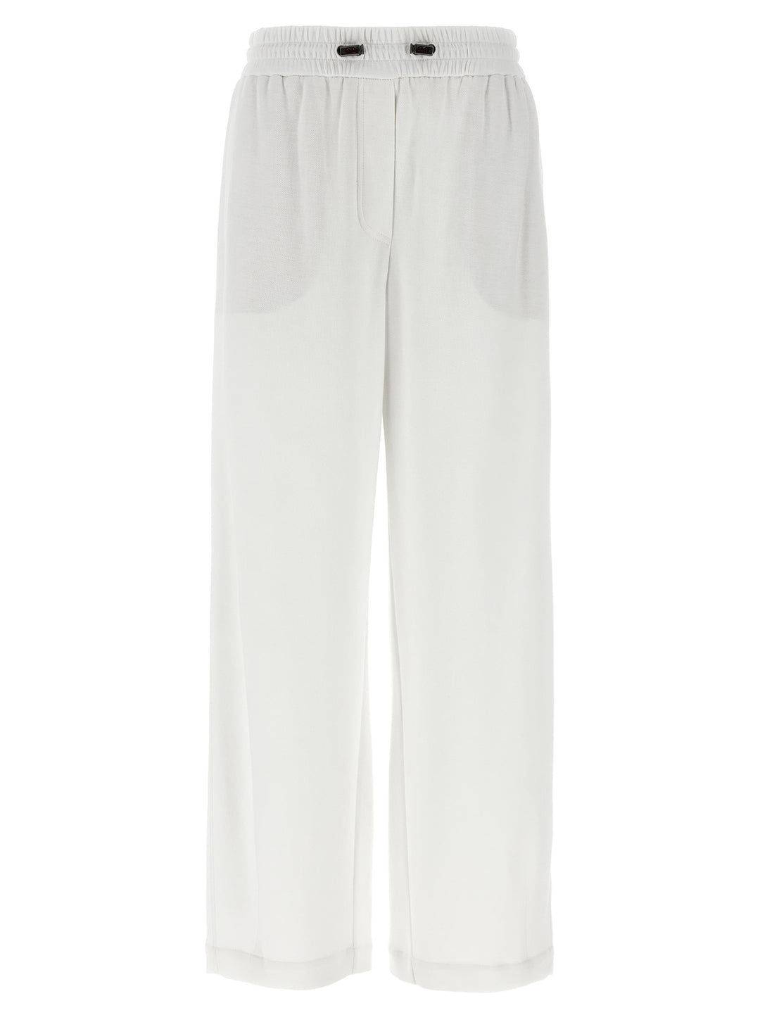 Brunello Cucinelli Piqué Cotton Joggers Pants - White | 2ecc355226f27dfb99a25a2ce06a40703cce7c00