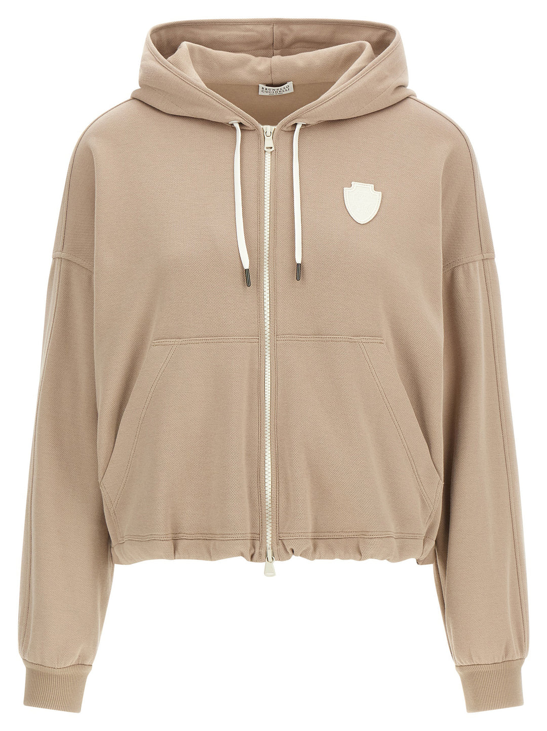 Brunello Cucinelli Heraldic Coat Of Arms Hoodie Sweatshirt - Beige | 2191c2105f0fec4b8fd010b4644b0ff88923182d