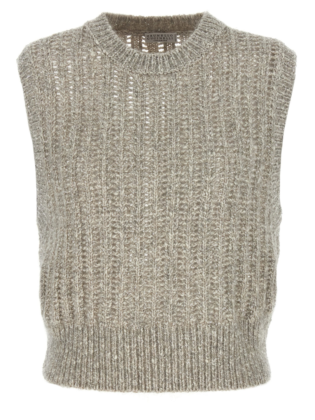 Brunello Cucinelli Rustic Dazzling Net Gilet - Gray | 5935d342db3c74ea1a094d19652406ba2d08b146