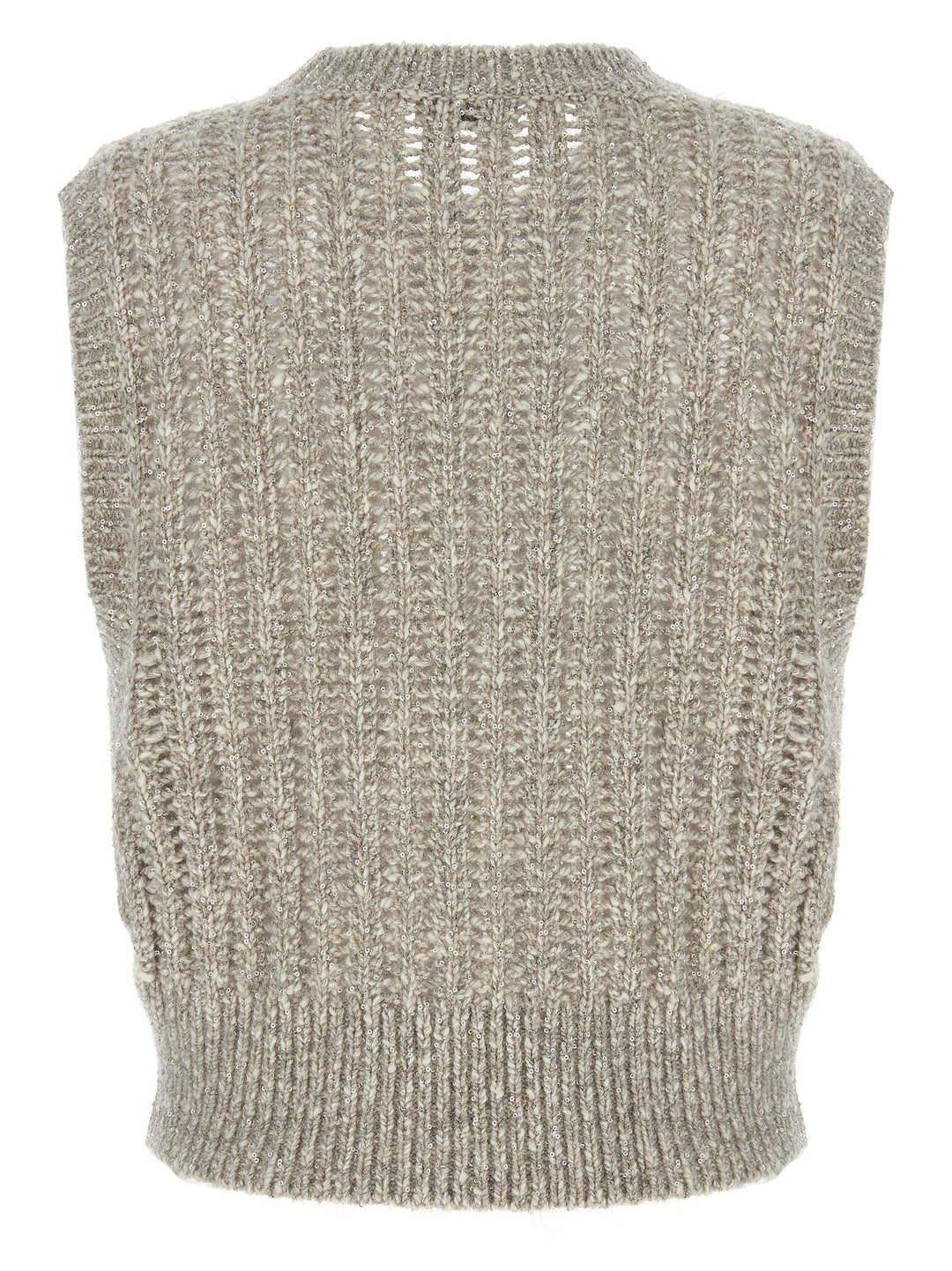 Brunello Cucinelli Rustic Dazzling Net Gilet - Gray | 5362c7650de7390ffca3d7b54f0950e3430cd73e
