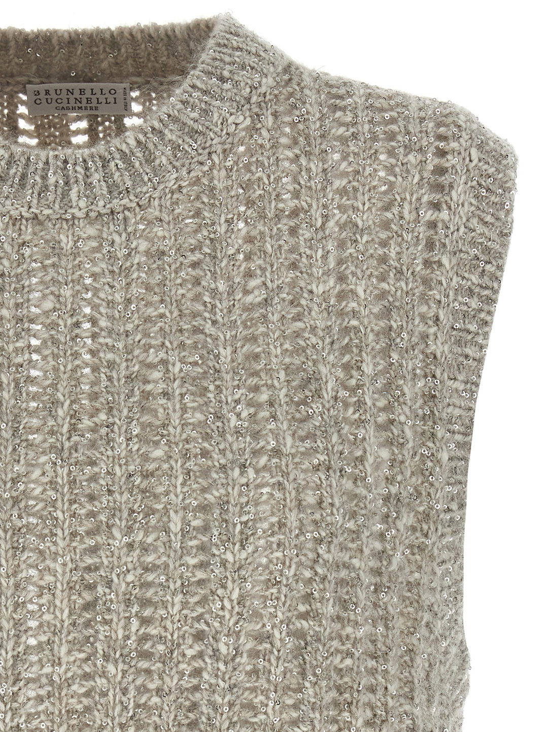 Brunello Cucinelli Rustic Dazzling Net Gilet - Gray | f7c1d4ff44635d8a2b371194a64437459dbd352e