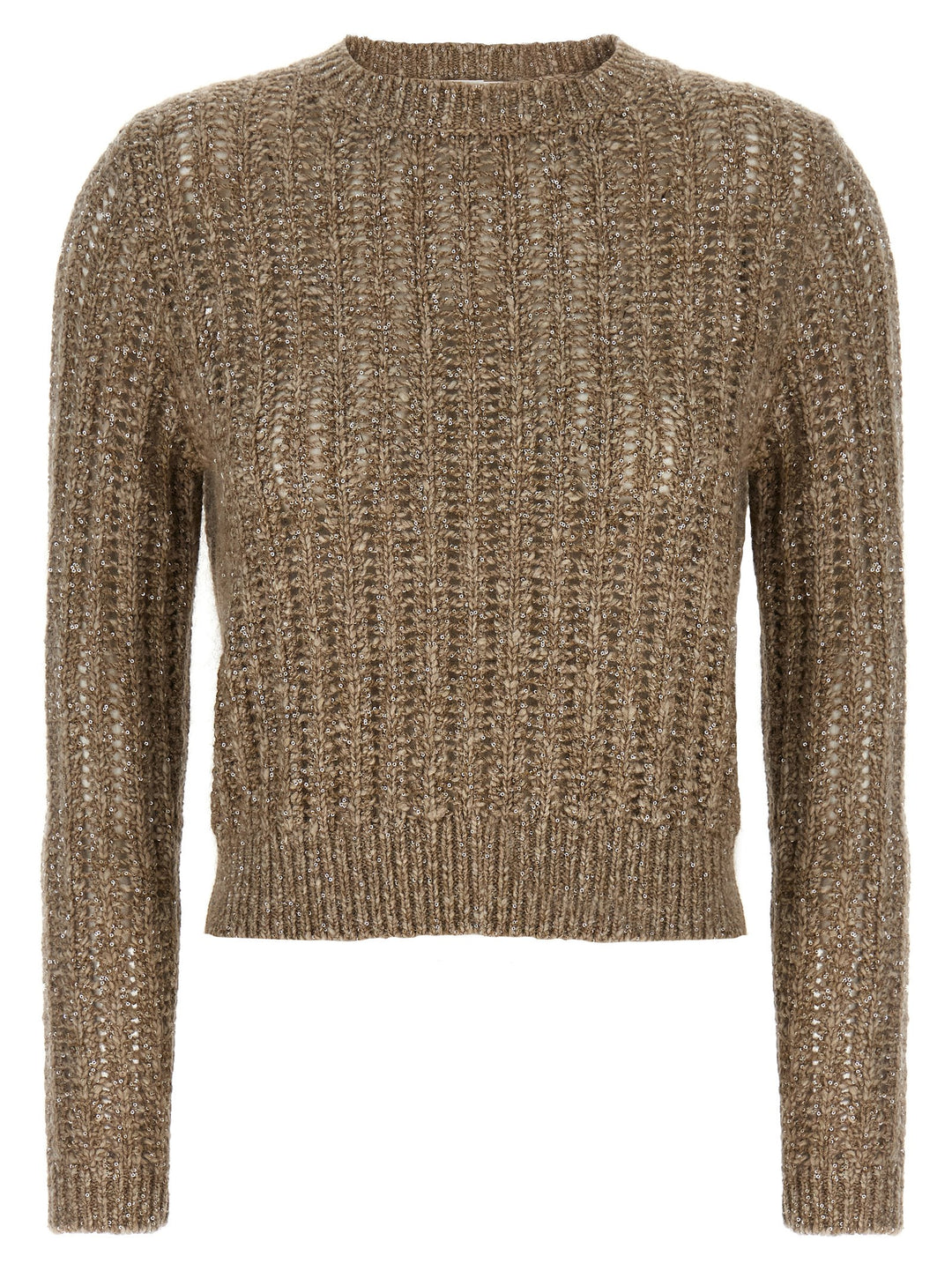 Brunello Cucinelli Rustic Dazzling Net Sweaters and Cardigans - Beige | d1ce117f2868425c0db7e6b2f6d8a0519d8b449e