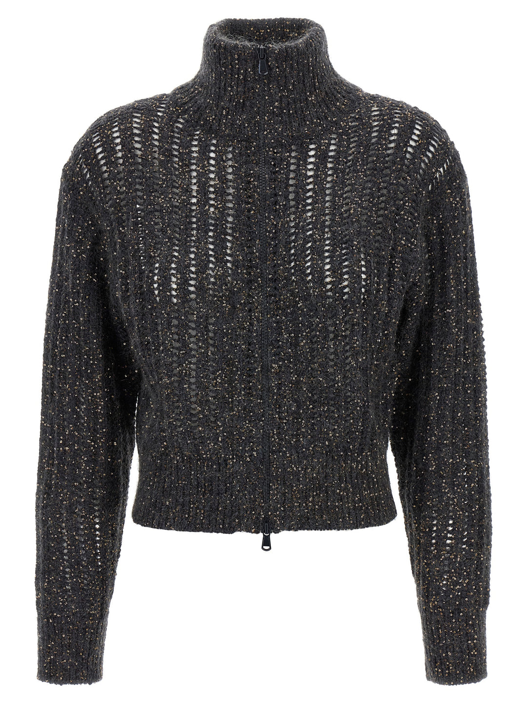 Brunello Cucinelli Rustic Dazzling Net Sweaters and Cardigans - Gray | 4a954407547c872b8e5659759f3d5e7894915bc3