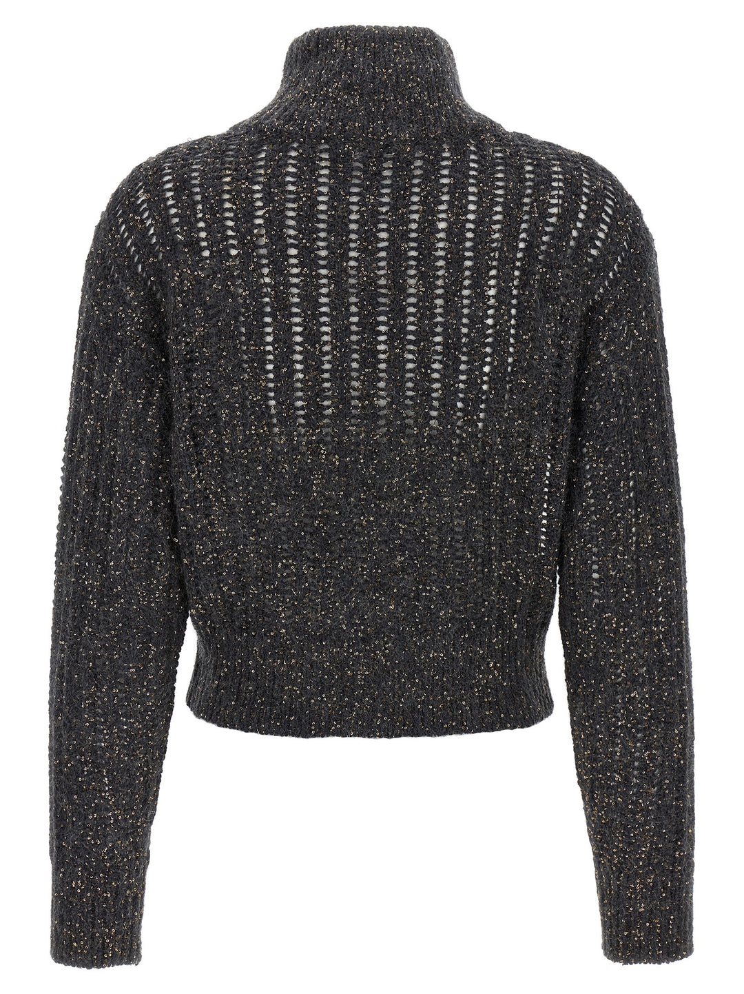 Brunello Cucinelli Rustic Dazzling Net Sweaters and Cardigans - Gray | f3288e76af7ffdd5ba8f028208a94b02823476ee