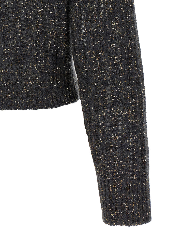 Brunello Cucinelli Rustic Dazzling Net Sweaters and Cardigans - Gray | 6cd8845117607f64b53712d3bd57cc1d3be8d972