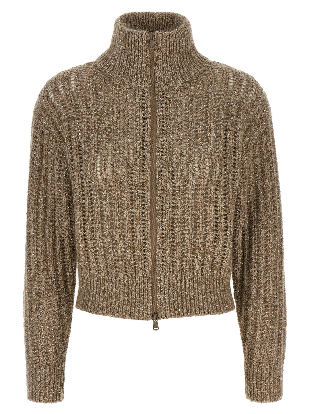 Brunello Cucinelli Rustic Dazzling Net Sweaters and Cardigans - Beige | bcc7582c267171b12392b70f1070c98f224ffd81