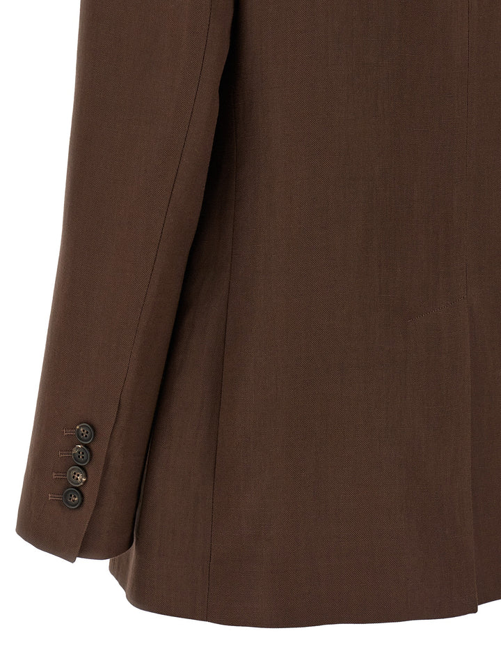 Brunello Cucinelli Double-Breasted Blazer BlazerS - Brown | bfd5b38f935cf91450cbd21e157033225ad7dcdc