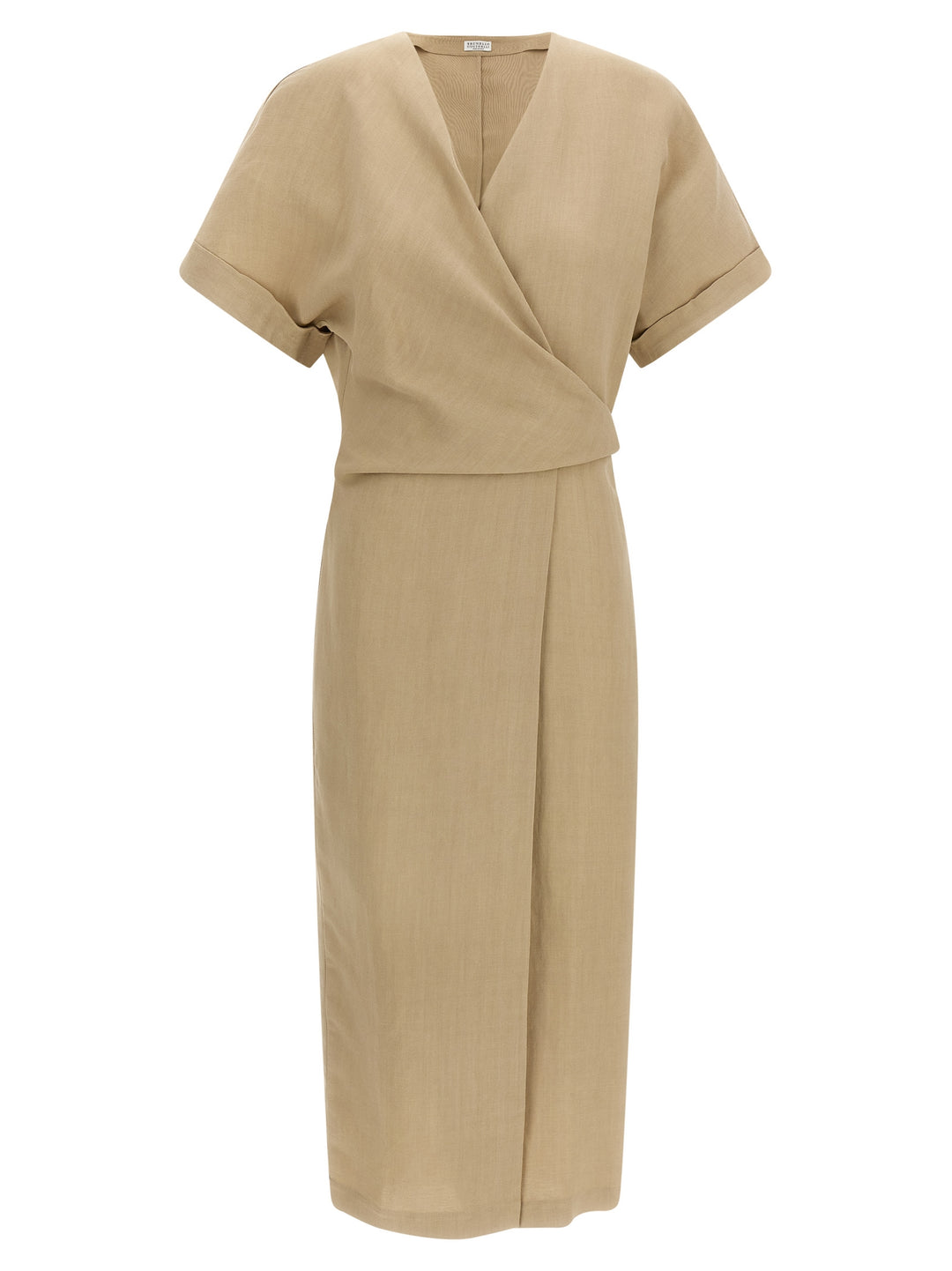 Brunello Cucinelli Wrap Dress Dresses - Beige | 5e54bee9efc25548b355c3bb085ae70105da23f1