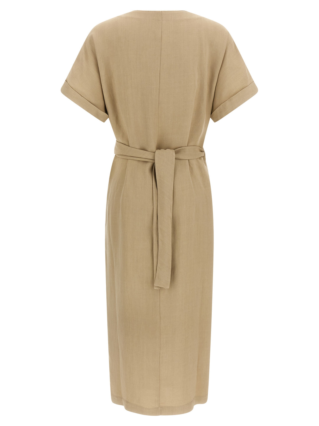 Brunello Cucinelli Wrap Dress Dresses - Beige | 18e1bfc2d5cc1424fa825d428063166034b2a066