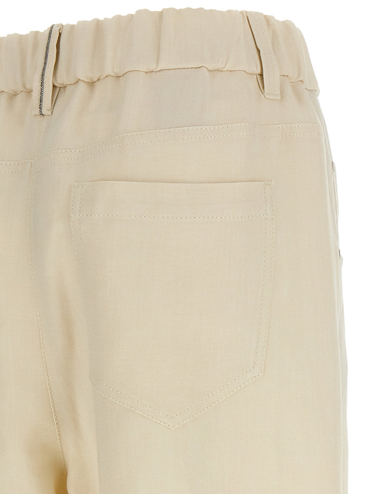 Brunello Cucinelli Linen Trousers Pants - White | 0a21540a372dbd31d2c6fa87ac6621d75a503626