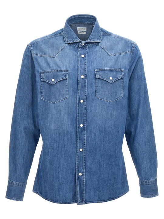 Denim Shirt Shirt And Blouse Blue