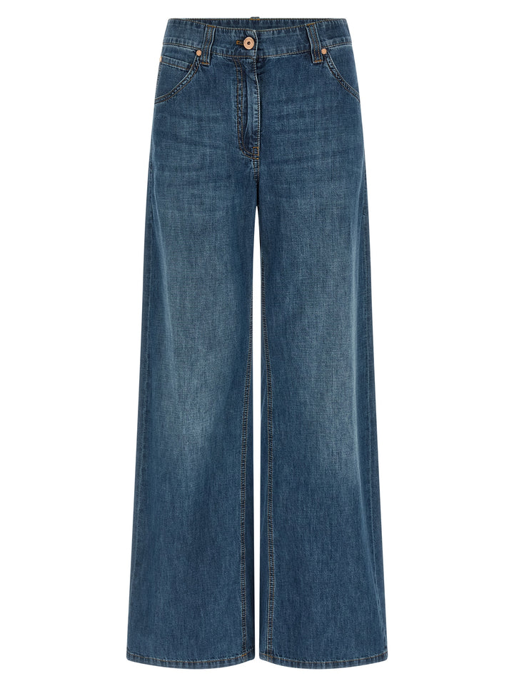 Brunello Cucinelli Wide Leg Jeans - Blue | 6a9f60e16241254039efc9985852c7c0629b830c