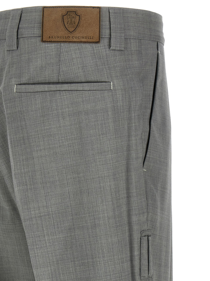 Brunello Cucinelli Mélange Wool Pants - Gray | d1eabd1a4f2011bac5bb0ef9f45b1f957f6fdf0a