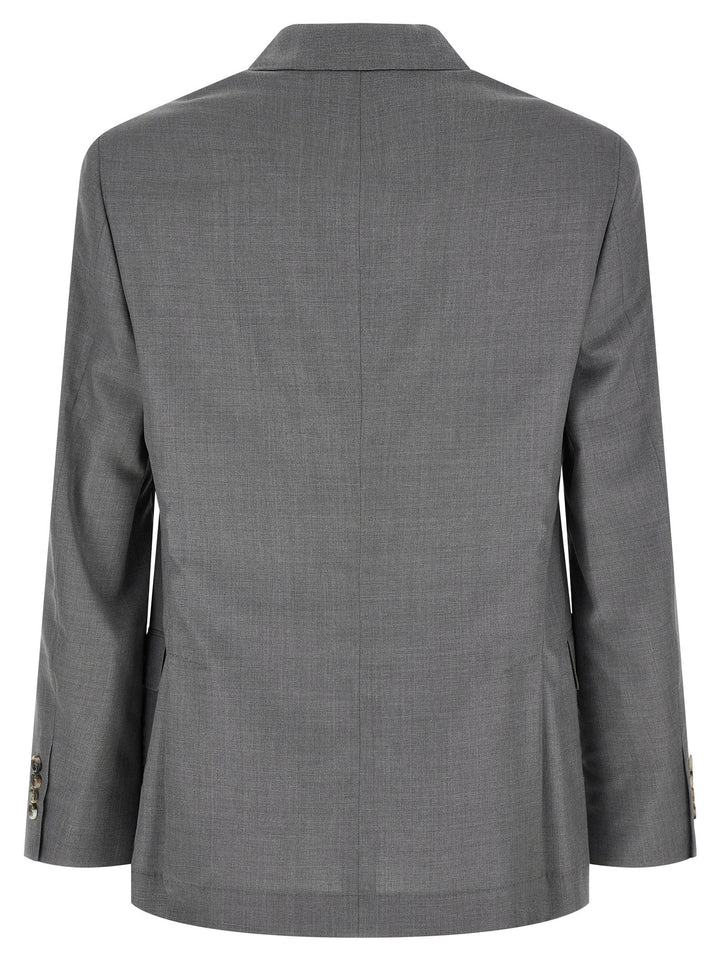 Brunello Cucinelli Hopsack Blazer - Gray | 80bda9ff6d77b5cb9d550fcac87510fc97ac2988