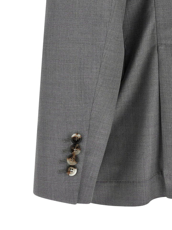Brunello Cucinelli Hopsack Blazer - Gray | 804da8abe723062d44dce4f7062e6ed8317cc4f7