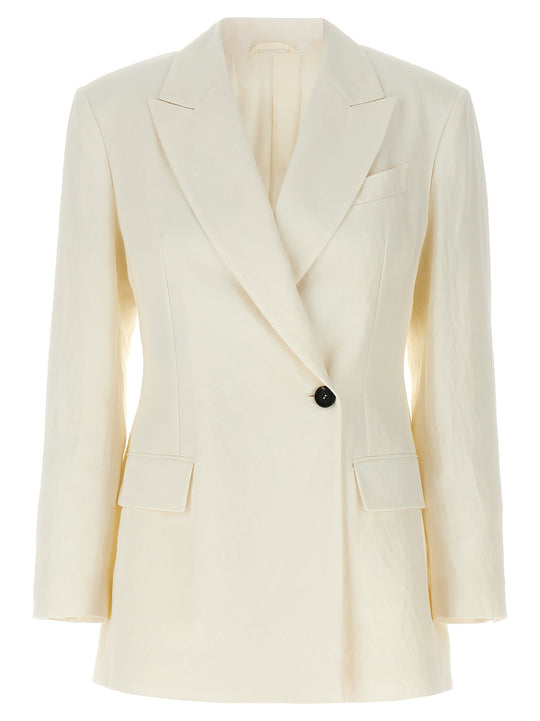 Double-Breasted Blazer Blazers White
