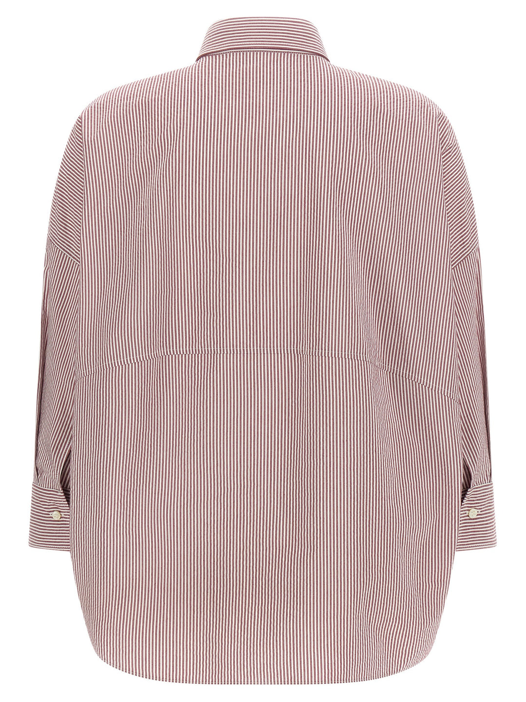 Brunello Cucinelli Striped Shirt Shirt and Blouse - Bordeaux | 74b783a8a5785b431b688f2831b2d451aa718c0a