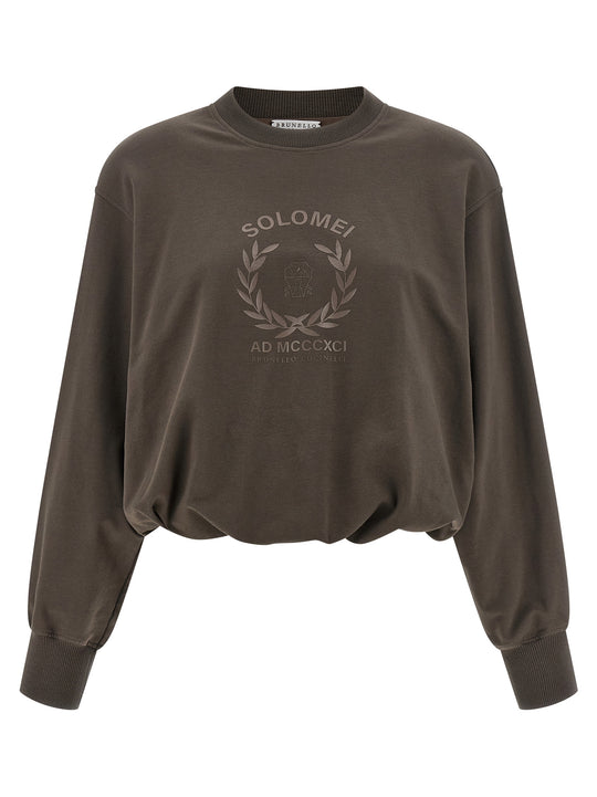 Cotton Sweatshirt Brown