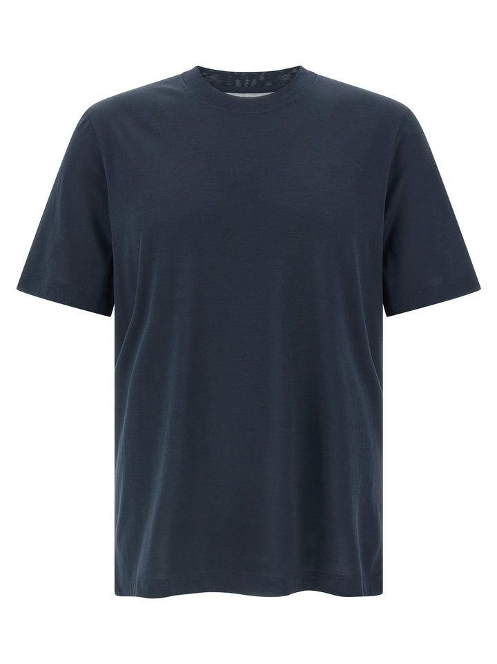 Brunello Cucinelli Silk T-shirt - Blue | fef8b88a19bf7b84ec39879c736b89fa081c19df