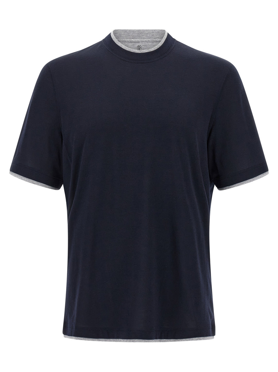 Brunello Cucinelli Double Layer T-shirt - Blue | 2324463c2ee68594e4ebb9c1e59edcefc67f8a6a