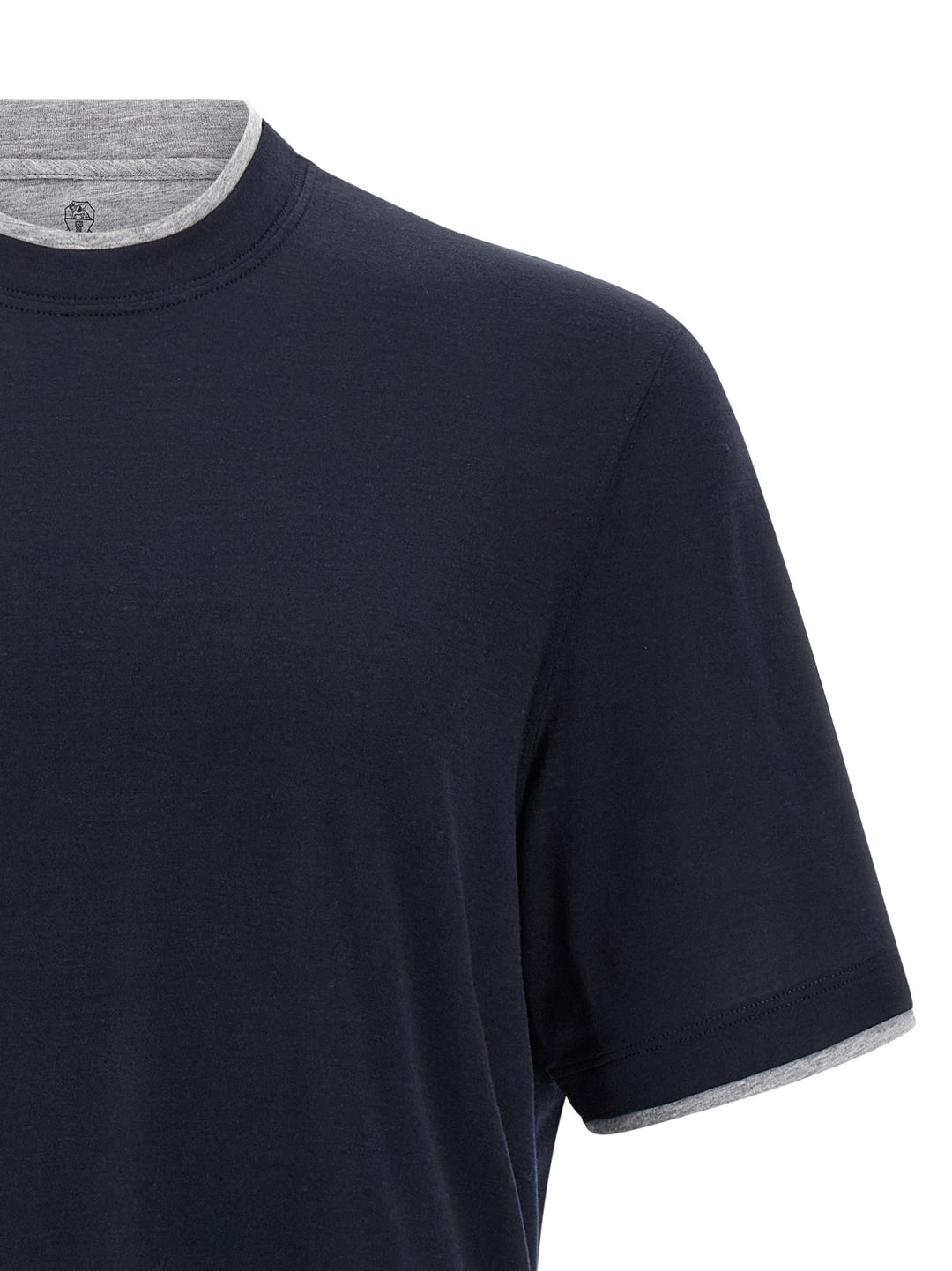 Brunello Cucinelli Double Layer T-shirt - Blue | 5e52dd3088d7d9c801780fdb419168540cf0c60a