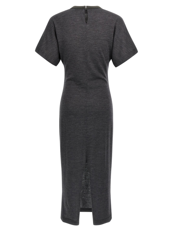 Brunello Cucinelli Wool Dress Dresses - Gray | 43750a58115919ebc58a6fd3288991151a4bde8a