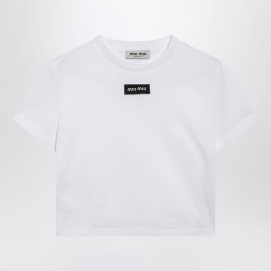 White Jersey T-Shirt With Logo