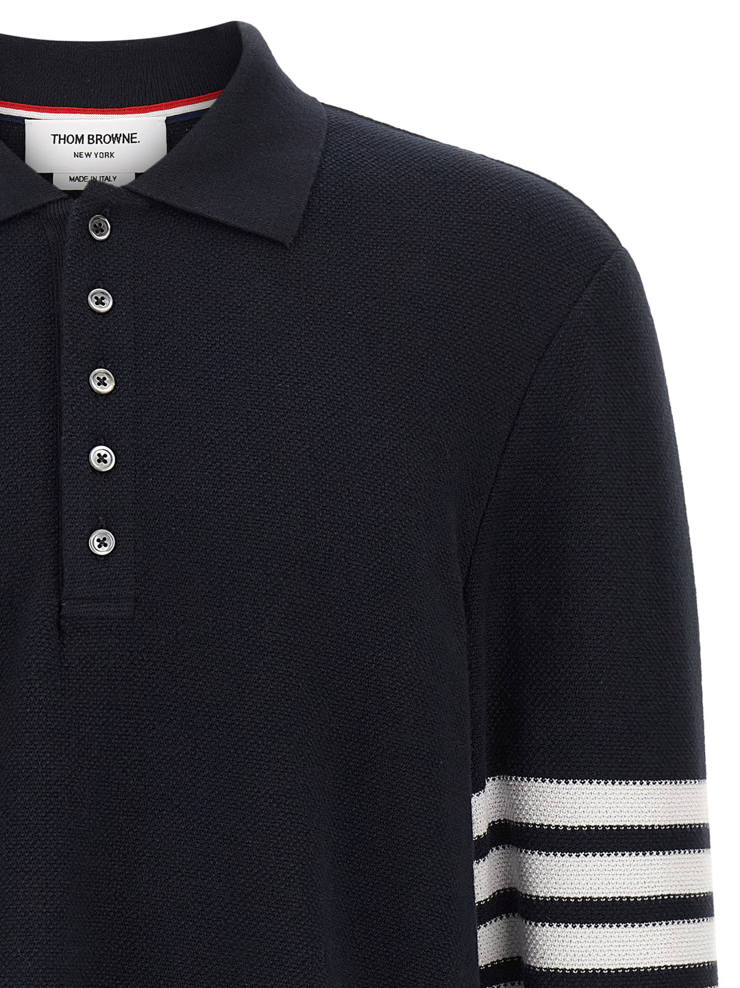 Thom Browne 4 Bar Polo - Blue | 3545984c1d348f1cc0ba2cbc2567e546695b3f1a