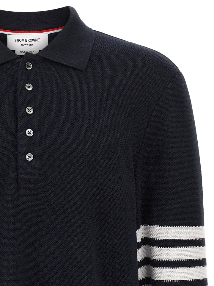 Thom Browne 4 Bar Polo - Blue | 3545984c1d348f1cc0ba2cbc2567e546695b3f1a