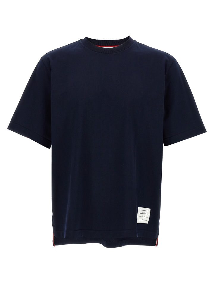Thom Browne Rwb Knit Trim T-shirt - Blue | 076bdf5988facb53c55a91b90a7d705f48c235b1
