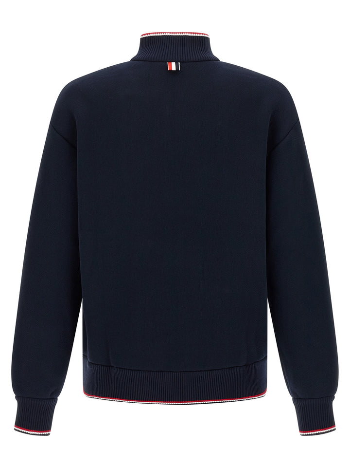 Thom Browne Rwb Piping Sweatshirt - Blue | 0de456afb1f8276aba7fe09b5e02adf522dede6b