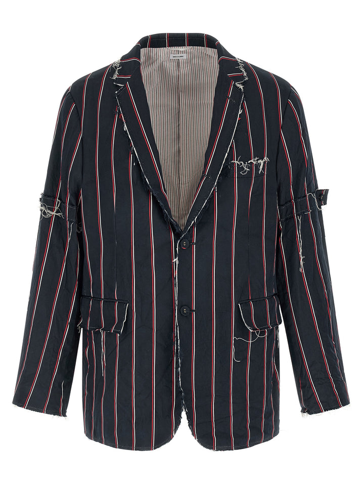 Thom Browne Mogador Striped Blazer - Blue | 1c0588ea9a286cf9141a27dc58700b225361dcf5