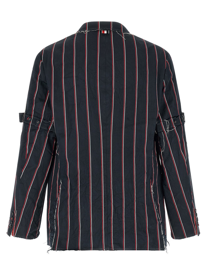 Thom Browne Mogador Striped Blazer - Blue | 9801eb7c8b541cdb75d75c782f79dd88c6d75d85