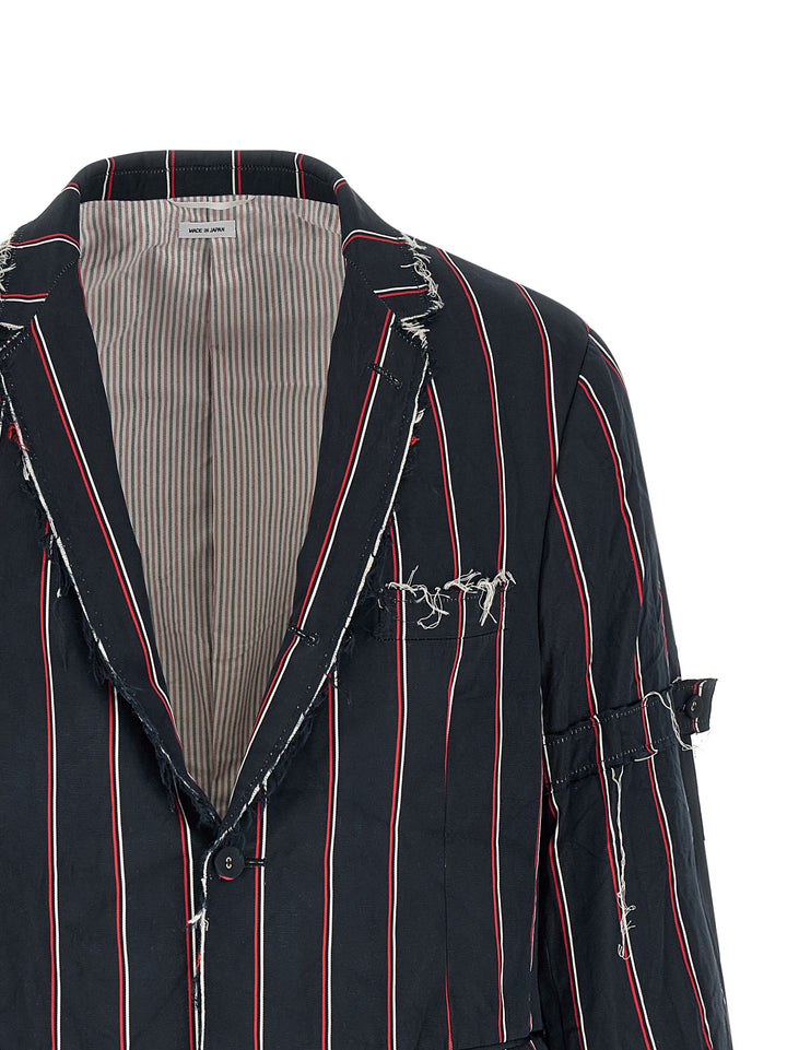 Thom Browne Mogador Striped Blazer - Blue | b986d82cf7b33b02f490b3e1671bf5f7f391af6c