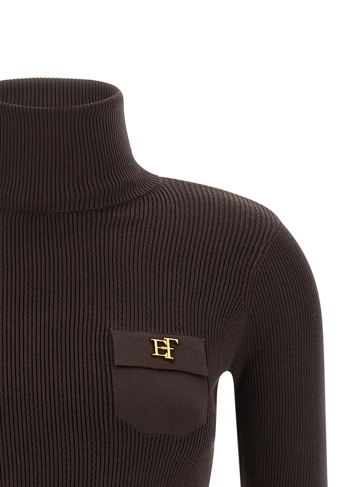 Elisabetta Franchi Tricot Turtleneck Sweaters and Cardigans - Brown | cacdd99034e997e1c29ea98915746ca4b12c2775