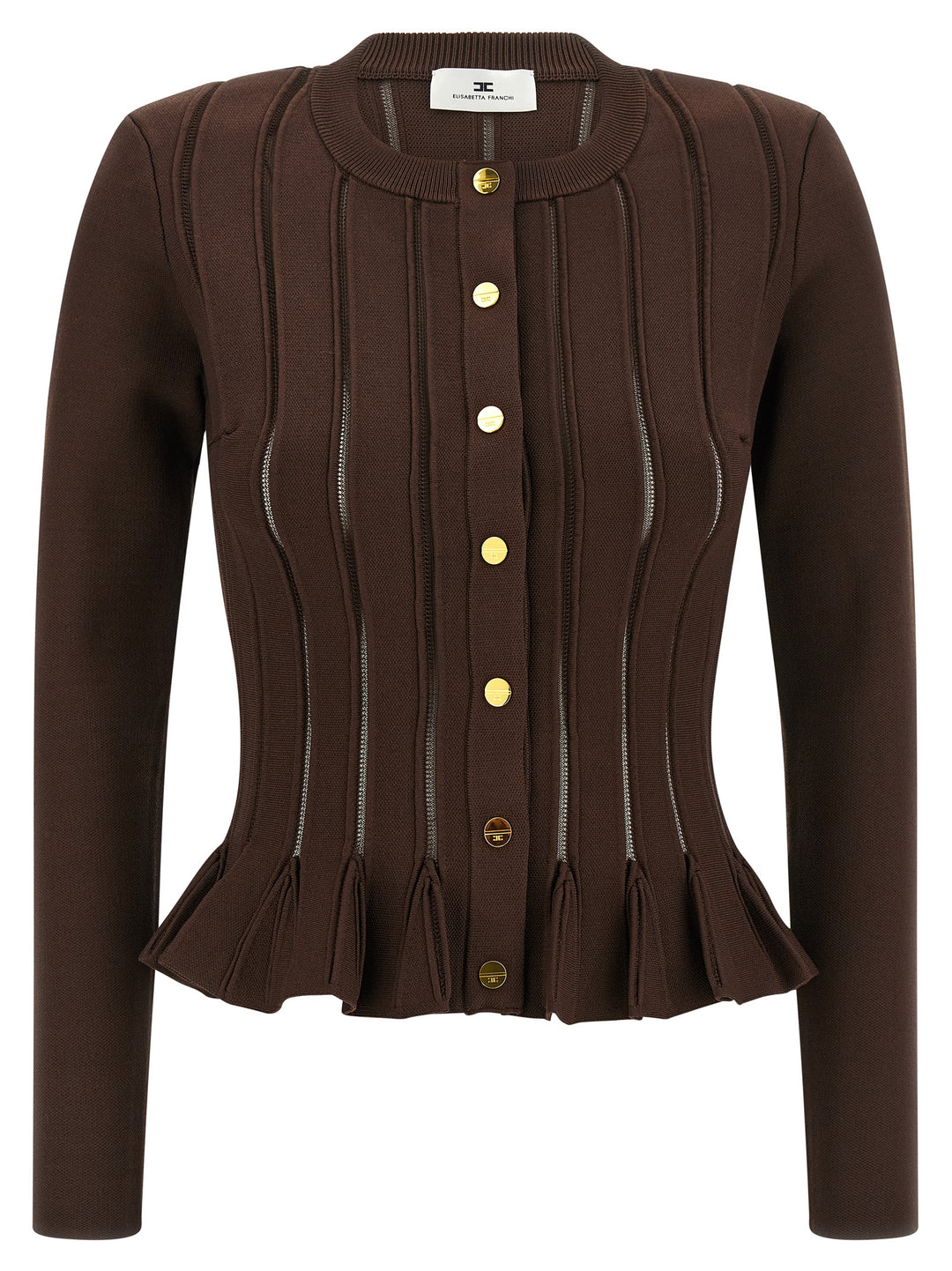 Elisabetta Franchi Cardigan Trama À Jour Sweaters and Cardigans - Brown | aa44b510f9d0c53dae48fa526c6dc52035918b8a
