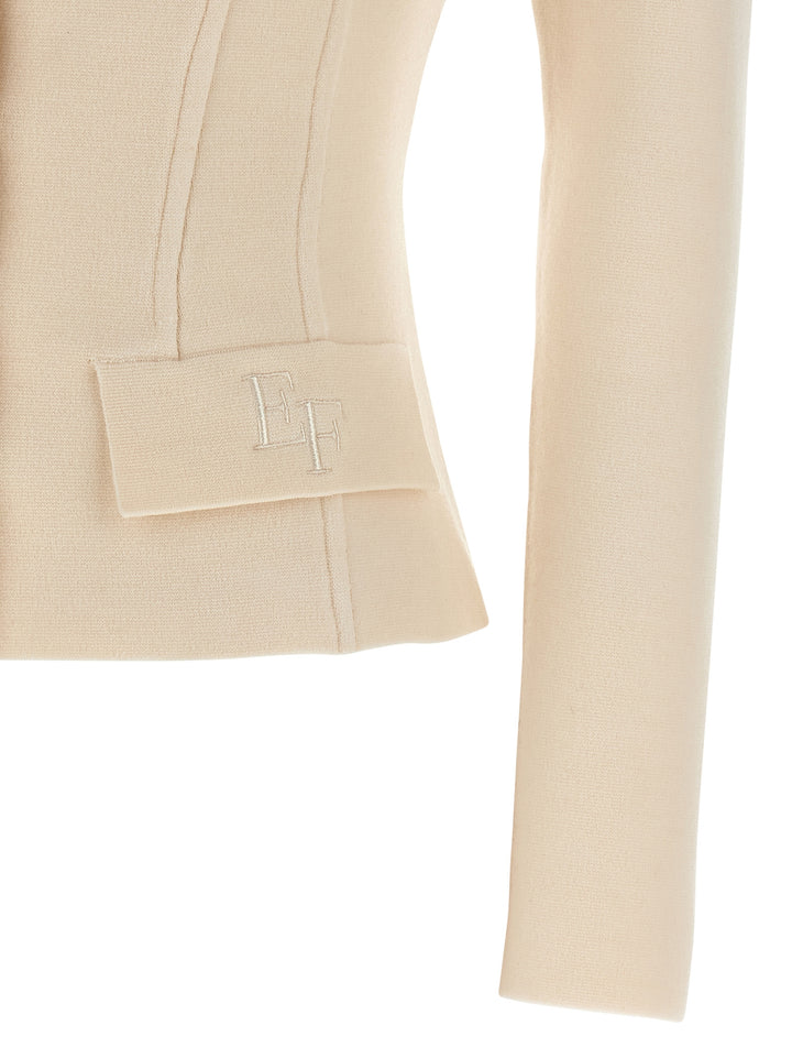 Elisabetta Franchi Fabric-Stitch Wool Blazer BlazerS - White | 5982fd98ad0f4fb42d578869c2be4aa0debce016
