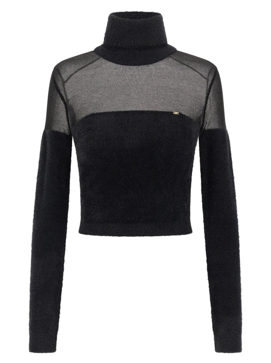 Brushed Insert Turtleneck Sweater Sweaters And Cardigans Black