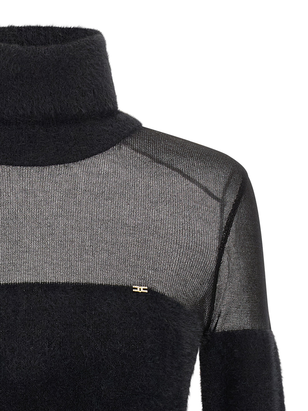 Elisabetta Franchi Brushed Insert Turtleneck Sweater Sweaters and Cardigans - Black | da90d808d8fa17024cc30ac9f59565078a88a7cf