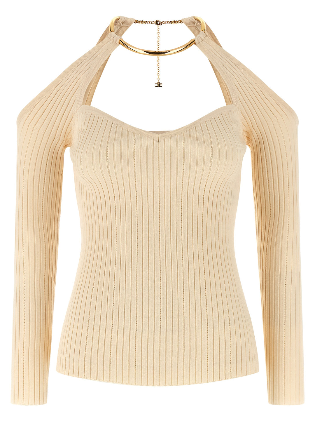 Elisabetta Franchi Necklace Sweater Sweaters and Cardigans - Beige | d2bb044d58351a029d4d50f1a2fce9007befe262