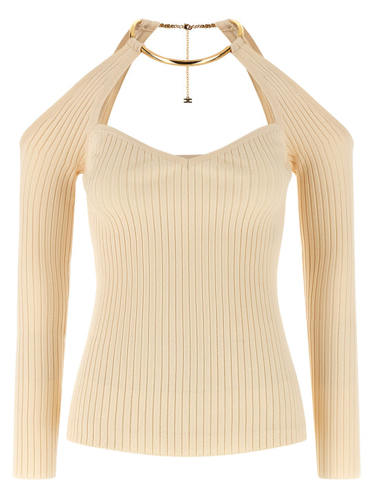 Necklace Sweater Sweaters And Cardigans Beige
