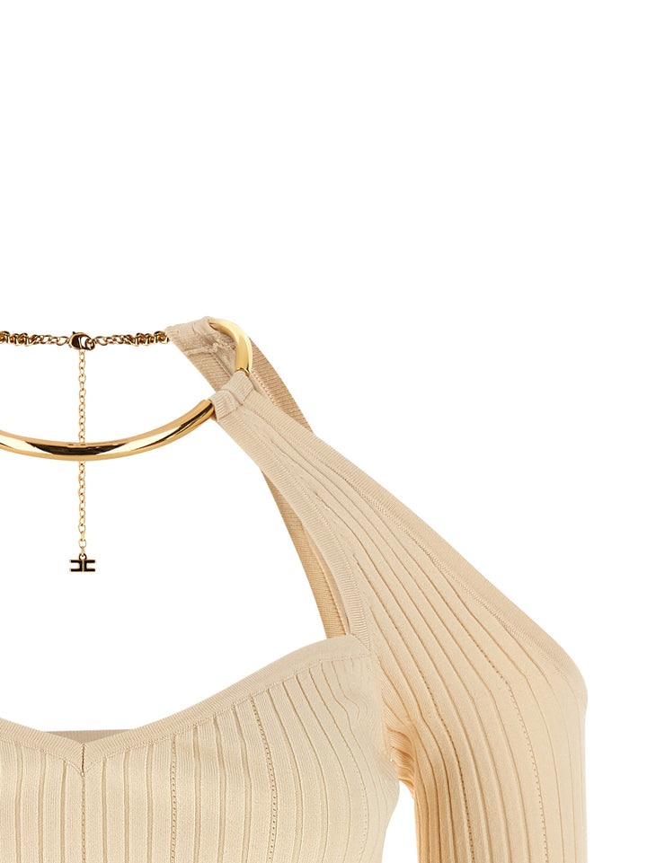 Elisabetta Franchi Necklace Sweater Sweaters and Cardigans - Beige | ca0274c2d17adcfb6301b6989e81672532efbed8